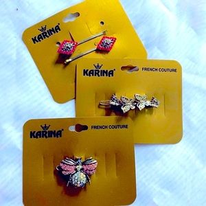 3 PC BUNDLE Silver Rhinestone Hair Accessories